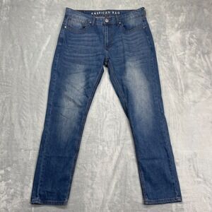 American Rag Jeans Mens 34x30 Blue Denim Faded Straight Leg Streetwear Outdoor
